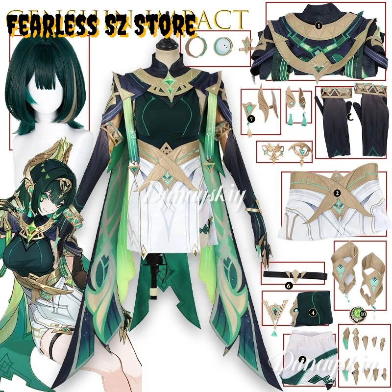 Genshin Impact Nefer косплей disfraz парик униформа пятизвездочный Dendro катализатор наряд персонажа аксессуар для вечеринки на Хэллоуин реквизит
Genshin Impact Nefer косплей disfraz парик униформа пятизвездочный Dendro катализатор наряд персонажа аксессуар для вечеринки на Хэллоуин реквизит