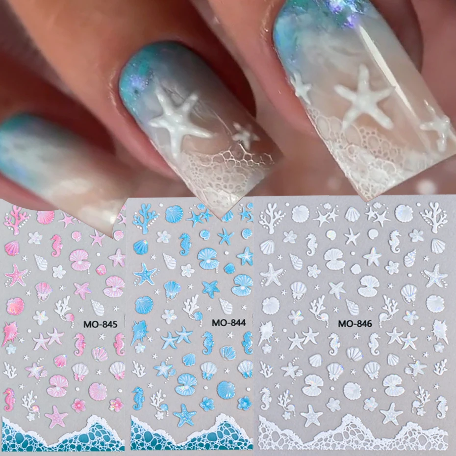 3D Laser Sea Starfish Seashell Nail Stickers Glass Ocean Seahorse Coral Nail Sliders Summer Vacation Beach Party Nail Supplies
3D Laser Sea Starfish Seashell Nail Stickers Glass Ocean Seahorse Coral Nail Sliders Summer Vacation Beach Party Nail Supplies