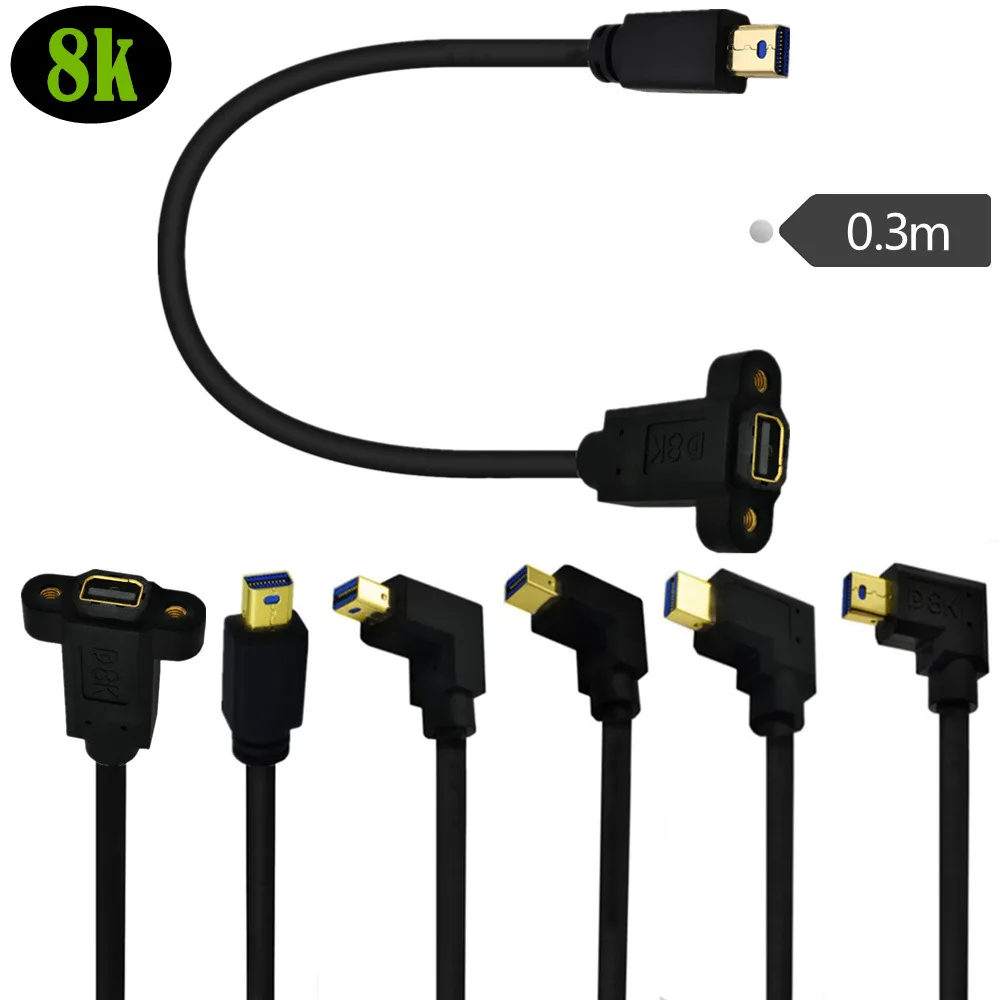 8K 1,4 в 90 ° вверх/вниз угол мини DisplayPort штекер к мини DisplayPort femaleocket Удлинительный кабель 0,3 м
8K 1,4 в 90 ° вверх/вниз угол мини DisplayPort штекер к мини DisplayPort femaleocket Удлинительный кабель 0,3 м