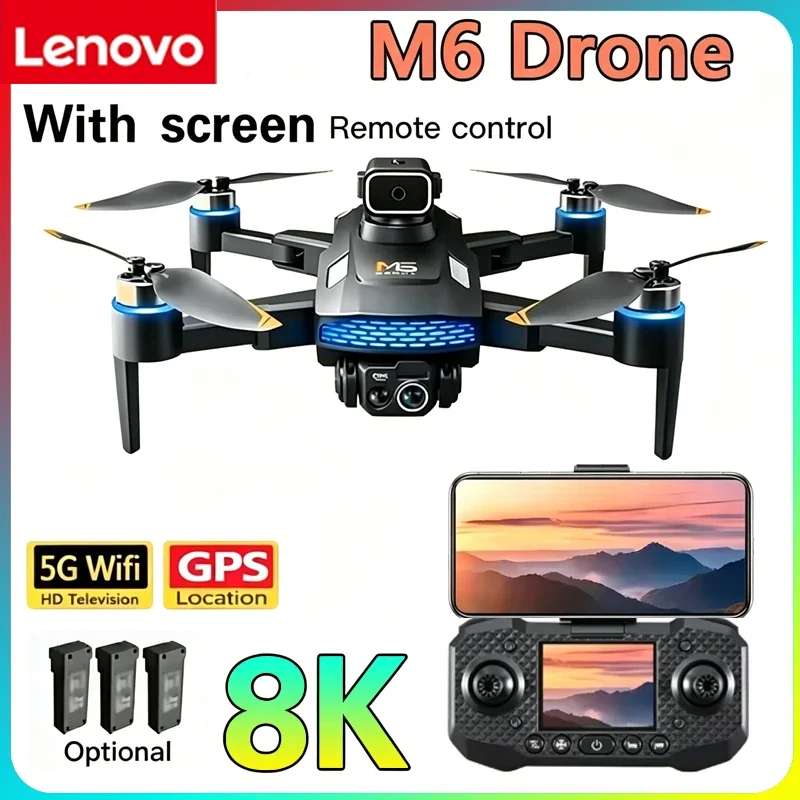 Foldable Lenovo M6 RC Drone 5G WiFi FPV Real Time Transmission 8K HD Camera With Screen Outdoor Flying Toy
Foldable Lenovo M6 RC Drone 5G WiFi FPV Real Time Transmission 8K HD Camera With Screen Outdoor Flying Toy