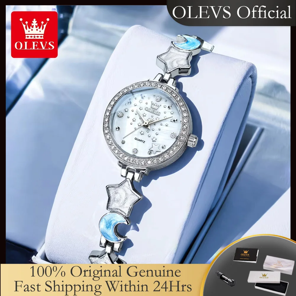 OLEVS 5665 Luxury Women's Watches Fashion Star Moon Bracelet Wristwatch for Women Diamond Dial Ladies Waterproof Quartz Watches
OLEVS 5665 Luxury Women's Watches Fashion Star Moon Bracelet Wristwatch for Women Diamond Dial Ladies Waterproof Quartz Watches