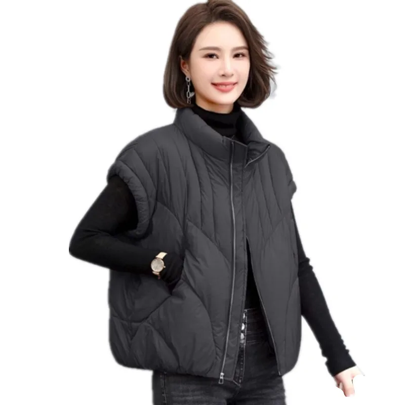 Korean Women Down Cotton Vest Autumn winter New Casual Parkas Stand Collar Sleeveless Jacket Loose Female Warm Waistcoat B1263
Korean Women Down Cotton Vest Autumn winter New Casual Parkas Stand Collar Sleeveless Jacket Loose Female Warm Waistcoat B1263