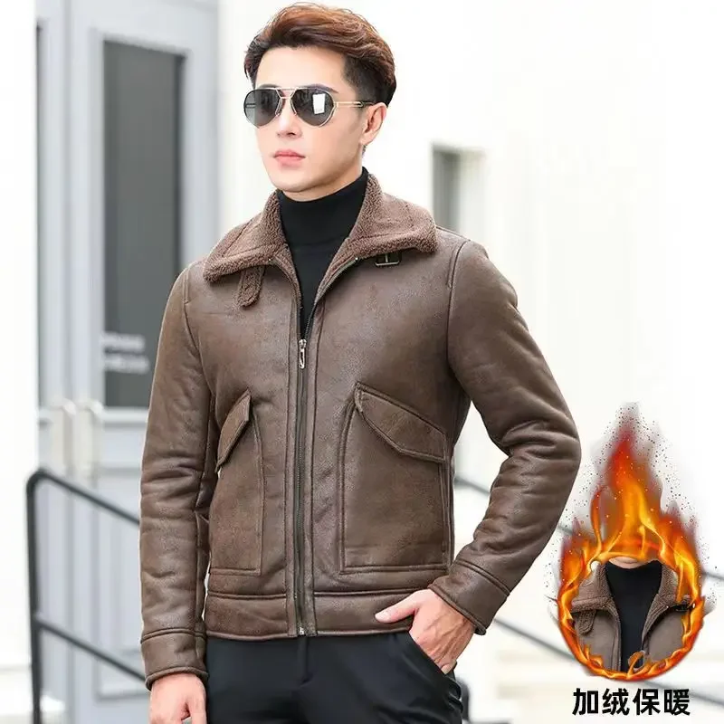 Fashion Boutique Leather Jackets Trend Winter Men's Fur One Piece Collar Faux Men's Velvet Jacket Man Lapel Thickened Coat
Fashion Boutique Leather Jackets Trend Winter Men's Fur One Piece Collar Faux Men's Velvet Jacket Man Lapel Thickened Coat