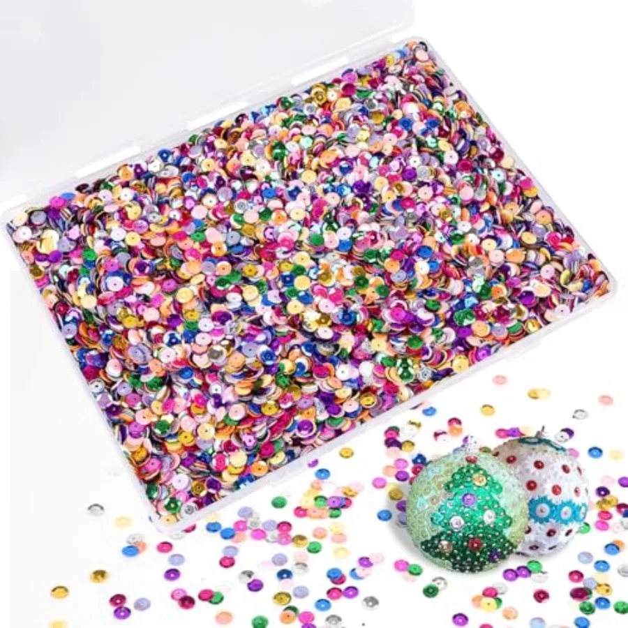 6MM Loose Sequins, Bulk 12 Assorted Color 20000PCS Rainbow Round Cup Sequins Embroidery Spangles with Holes for Sewing Craft Na
6MM Loose Sequins, Bulk 12 Assorted Color 20000PCS Rainbow Round Cup Sequins Embroidery Spangles with Holes for Sewing Craft Na
