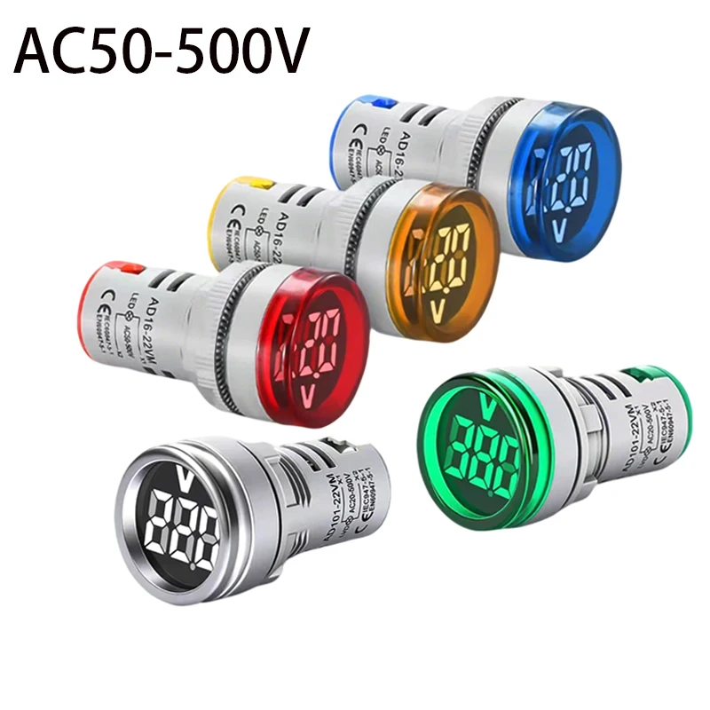 AD16-22VM 22mm Mini Round Voltmeter AC 50-500V LED Digital Voltage Meter DIY Installation Power Voltage Monitor Tester
AD16-22VM 22mm Mini Round Voltmeter AC 50-500V LED Digital Voltage Meter DIY Installation Power Voltage Monitor Tester