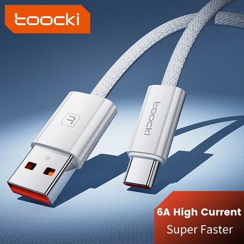 Cavo USB C toocki 6A per Huawei P60 P50 Mate40 Honor Xiaomi Samsung Realme POCO X3 100W cavo dati di tipo C a ricarica rapida