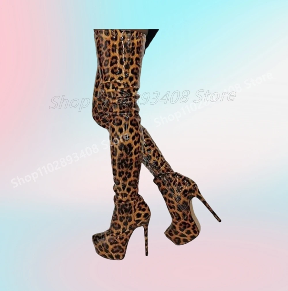 Hot Girls Party Over the Knee Boots Platform Patent Leather Side Zipper Fashion Sexy Flat Women Shoes 2025 Zapatos Para Mujere
Hot Girls Party Over the Knee Boots Platform Patent Leather Side Zipper Fashion Sexy Flat Women Shoes 2025 Zapatos Para Mujere