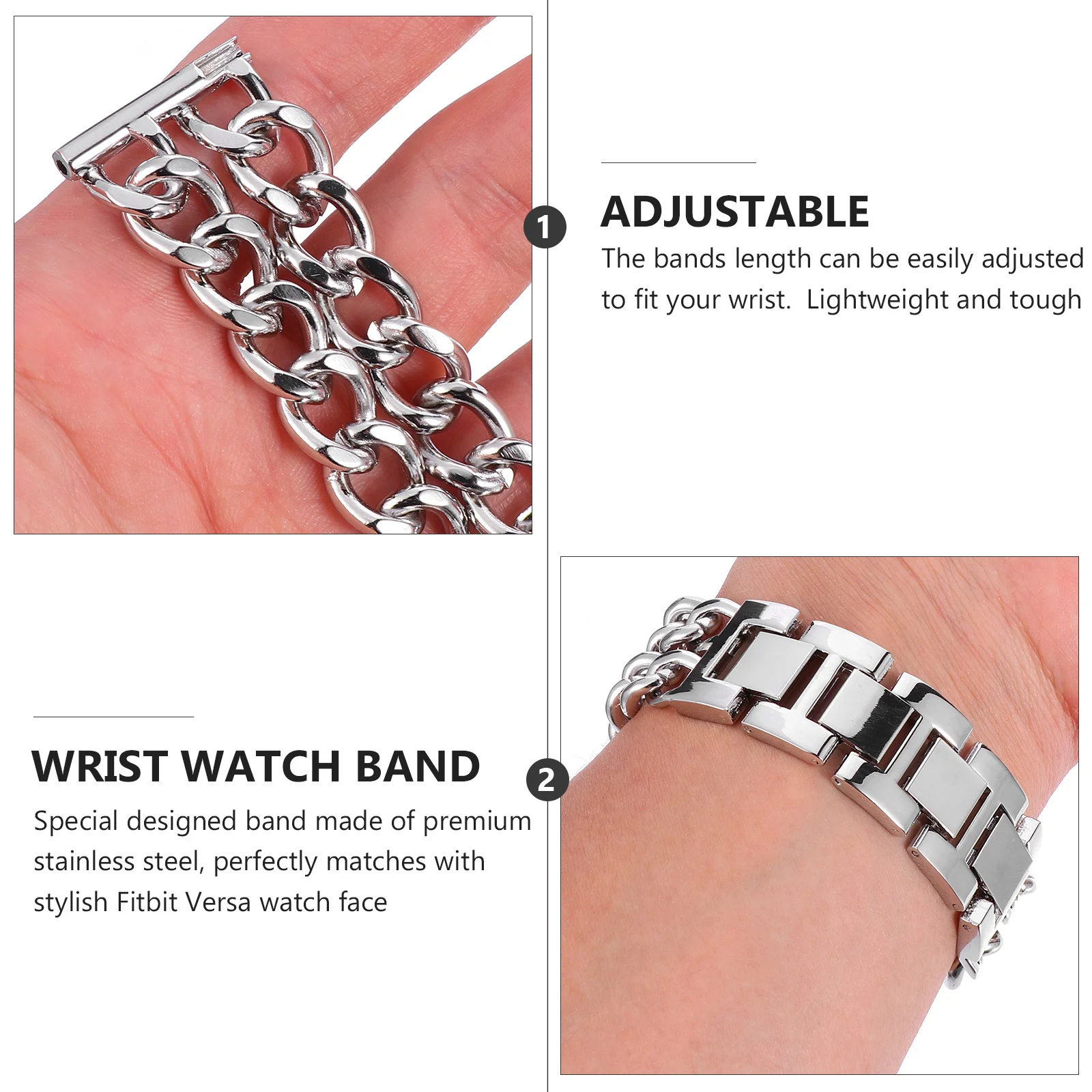 Stainless Steel Watch Band Adjustable Lightweight Metal Replacement Wrist Strap Fashion Bracelet Metal Watchband 
Stainless Steel Watch Band Adjustable Lightweight Metal Replacement Wrist Strap Fashion Bracelet Metal Watchband