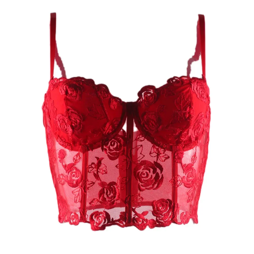 Women's Solid Rose Embroidered Vest With Steel Ring Fishbone Strapless Corset Vest With Shoulder Straps French Sweet Top
Women's Solid Rose Embroidered Vest With Steel Ring Fishbone Strapless Corset Vest With Shoulder Straps French Sweet Top
