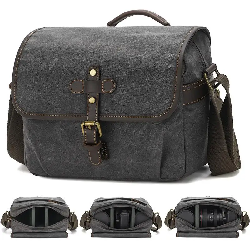 XK0049 Waxed Canvas Camera Storage Bag Water-resistant Cover Shoulder DSLR Camera Accessories Messenger Bag Outdoor Photography
XK0049 Waxed Canvas Camera Storage Bag Water-resistant Cover Shoulder DSLR Camera Accessories Messenger Bag Outdoor Photography