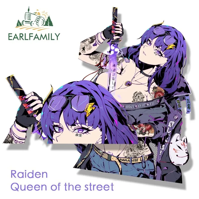 EARLFAMILY Raiden Shogun of The Street Tattoo Car Sticker Anime Genshin Impact Fanart Peek Decal JDM Cartoon Waifu Stickers
EARLFAMILY Raiden Shogun of The Street Tattoo Car Sticker Anime Genshin Impact Fanart Peek Decal JDM Cartoon Waifu Stickers