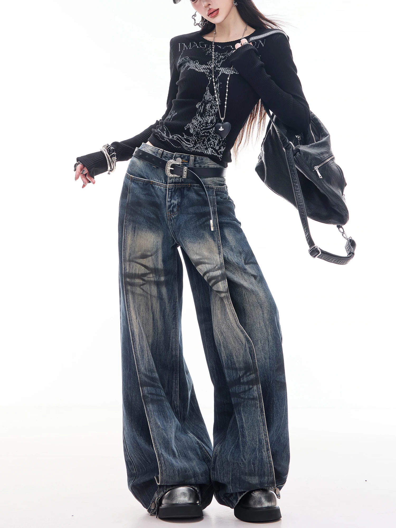 Джинсы ABWLR Original American Waed, широкие, свободные, прямого кроя, женские, весна 2026, новинка, с заниженной талией
Джинсы ABWLR Original American Waed, широкие, свободные, прямого кроя, женские, весна 2026, новинка, с заниженной талией