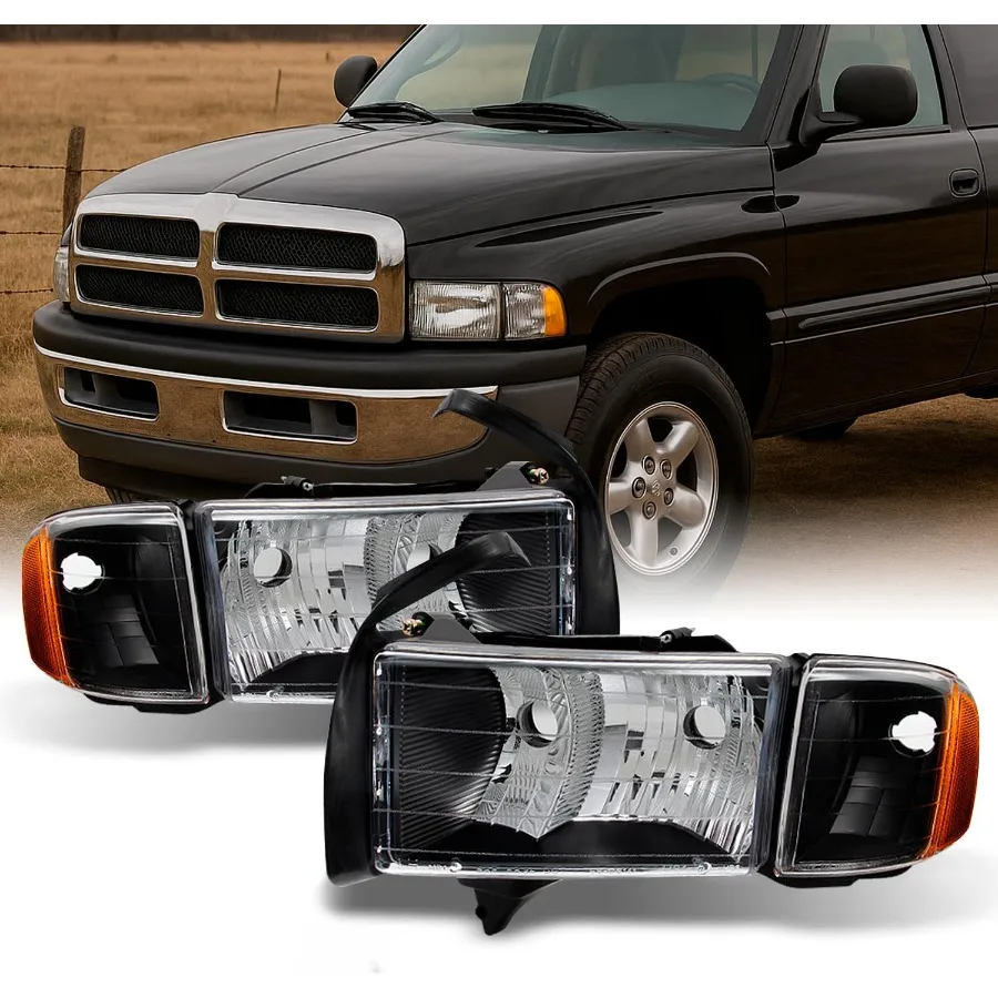 Replacement Pair Set of Black Headlights for 9901 Dodge Ram 1500 Pickup Truck Sport Package Enhanced Visibility and Modern Aest
Replacement Pair Set of Black Headlights for 9901 Dodge Ram 1500 Pickup Truck Sport Package Enhanced Visibility and Modern Aest
