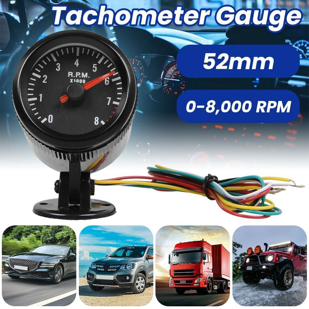 2" 52mm 0-8000 RPM Gauge 12V Car Tachometer Gauge Meter With LED Shift Light LED Super White Display LED Illuminated Needles
2" 52mm 0-8000 RPM Gauge 12V Car Tachometer Gauge Meter With LED Shift Light LED Super White Display LED Illuminated Needles