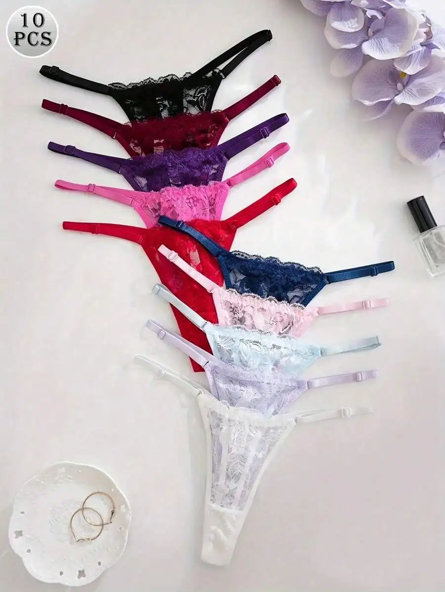10pcs Womens Lace Thong Panties Elegant Sexy Underwear
10pcs Womens Lace Thong Panties Elegant Sexy Underwear