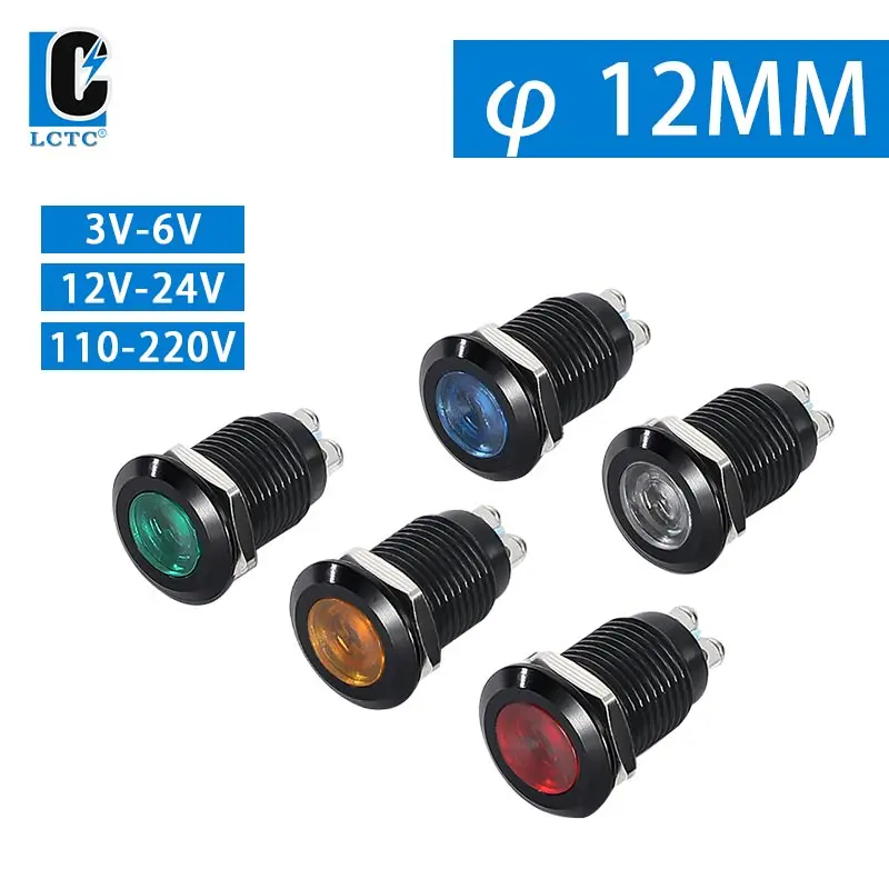 12mm Metal Indicator LED Light Oxidized Black Waterproof Signal Indicator 12V 24V 220V Indicator Signal Lamp Lights
12mm Metal Indicator LED Light Oxidized Black Waterproof Signal Indicator 12V 24V 220V Indicator Signal Lamp Lights