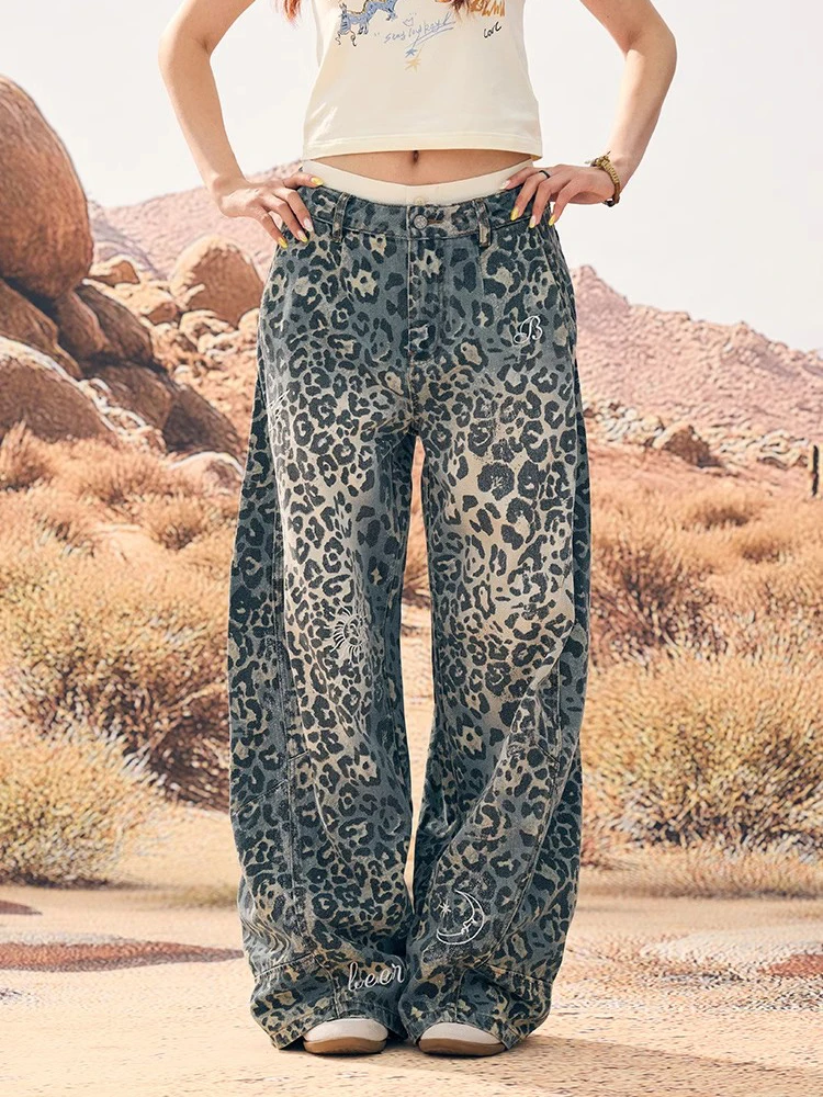 Baggy Wide Leg Jeans Women High Waisted Retro Leopard Print Straight Jeans High Street Streetwear Y2k Vintage Denim Trousers
Baggy Wide Leg Jeans Women High Waisted Retro Leopard Print Straight Jeans High Street Streetwear Y2k Vintage Denim Trousers