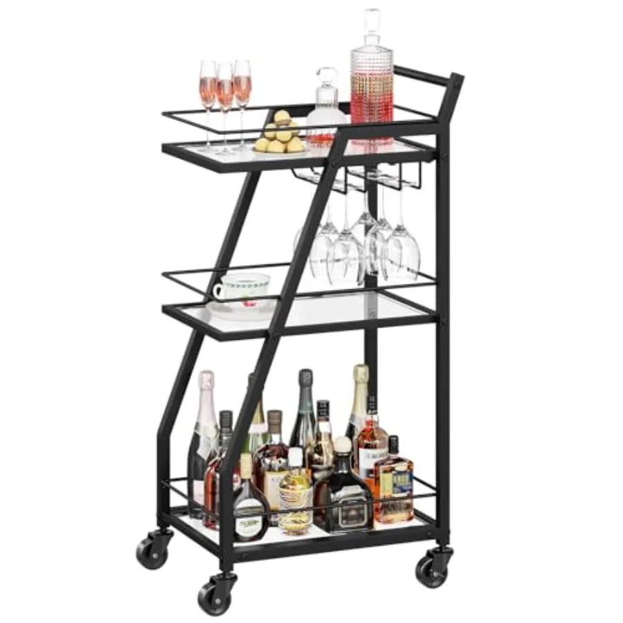 Bar Cart for The Home, 3-Tier Serving Cart with Wheels, Drink Cart with Glass Holder, Rolling Beverage Cart for Kitchen, Party,
Bar Cart for The Home, 3-Tier Serving Cart with Wheels, Drink Cart with Glass Holder, Rolling Beverage Cart for Kitchen, Party,