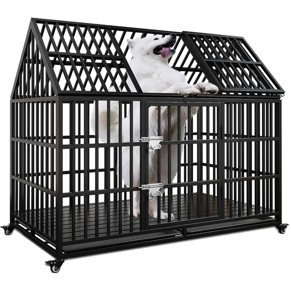 Heavy Duty Dog Crate,Dog Cage pet Crate with Roo & Window on roo Includes Divider Panel, Plastic Tray & Carry Handle, with Wheel
Heavy Duty Dog Crate,Dog Cage pet Crate with Roo & Window on roo Includes Divider Panel, Plastic Tray & Carry Handle, with Wheel
