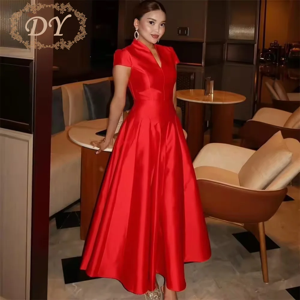 DY Elegant Soft Satin A-Line Prom Party Dresses V Neck Ankle Length Arabic Evening Gowns 2026 Customized Vestidos De Fiesta
DY Elegant Soft Satin A-Line Prom Party Dresses V Neck Ankle Length Arabic Evening Gowns 2026 Customized Vestidos De Fiesta