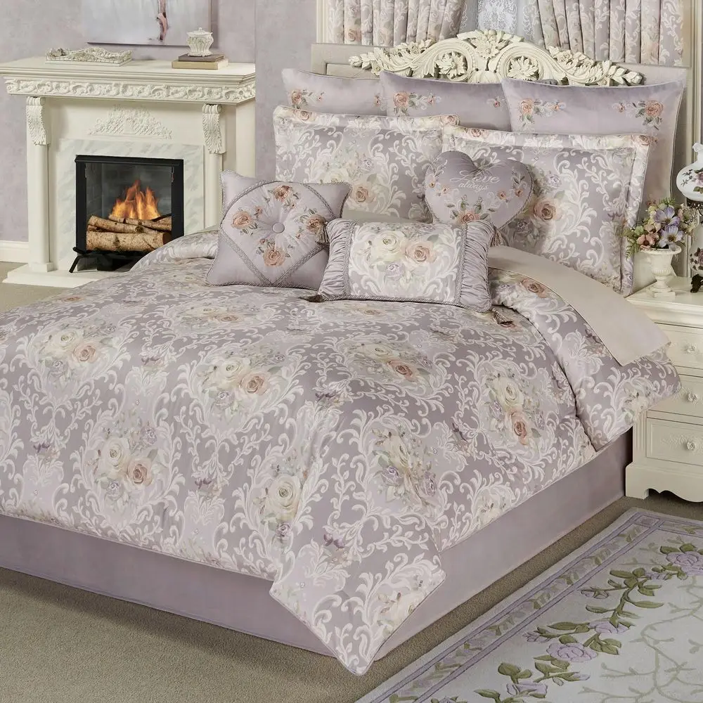 of Class Romantica Collection Cal King Comforter Set Wisteria Polyester Velvet Printed Rose 7 Piece Set Includes Cal King Comfo
of Class Romantica Collection Cal King Comforter Set Wisteria Polyester Velvet Printed Rose 7 Piece Set Includes Cal King Comfo