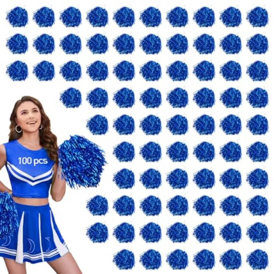 00pcs Blue Metallic Cheerleader Pom Poms with Baton Handle for Adults Cheering Spirit Sports Party Dance Sportsteam
00pcs Blue Metallic Cheerleader Pom Poms with Baton Handle for Adults Cheering Spirit Sports Party Dance Sportsteam