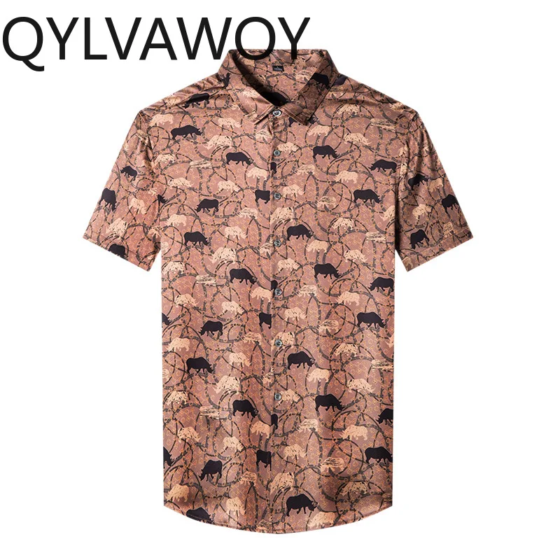 QYLVAWOY 90% Mulberry Silk Men's Shirts Printed Man Shirt Luxury Short Sleeve Tops Thin Summer Shirts for Man Casual Ropa Hombre
QYLVAWOY 90% Mulberry Silk Men's Shirts Printed Man Shirt Luxury Short Sleeve Tops Thin Summer Shirts for Man Casual Ropa Hombre