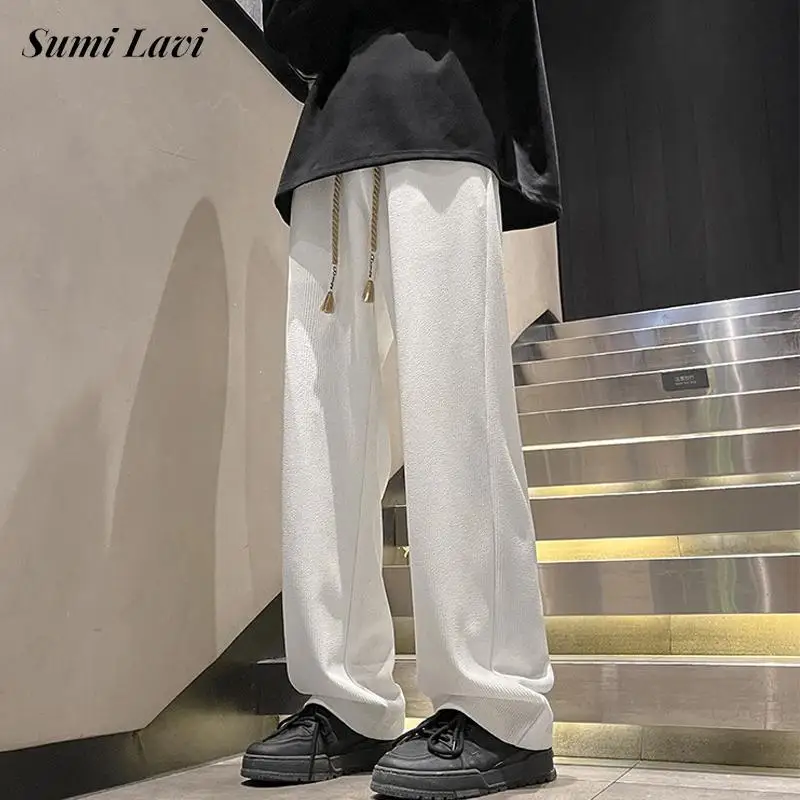 2024 Spring Summer Mens Loose Casual Pants Tie-up Drawstring Straight Corduroy Trousers For Men Fashion Solid Color Ribbed Pants
2024 Spring Summer Mens Loose Casual Pants Tie-up Drawstring Straight Corduroy Trousers For Men Fashion Solid Color Ribbed Pants