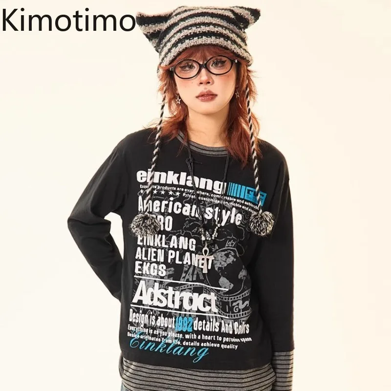 Kimotimo, американская винтажная полосатая футболка, женские топы из двух предметов с длинными рукавами, весенние футболки с буквенным принтом в стиле Харадзюку в стиле гранж
Kimotimo, американская винтажная полосатая футболка, женские топы из двух предметов с длинными рукавами, весенние футболки с буквенным принтом в стиле Харадзюку в стиле гранж