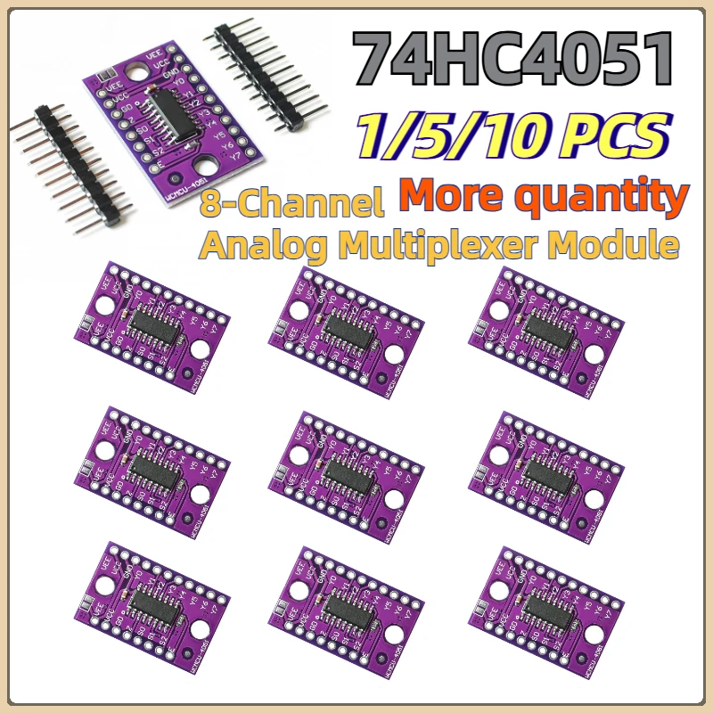 1-10PCS / Lot 74HC4051 8 Channel Analog Multiplexer Selector Module Multiplexers Distributor Resolver