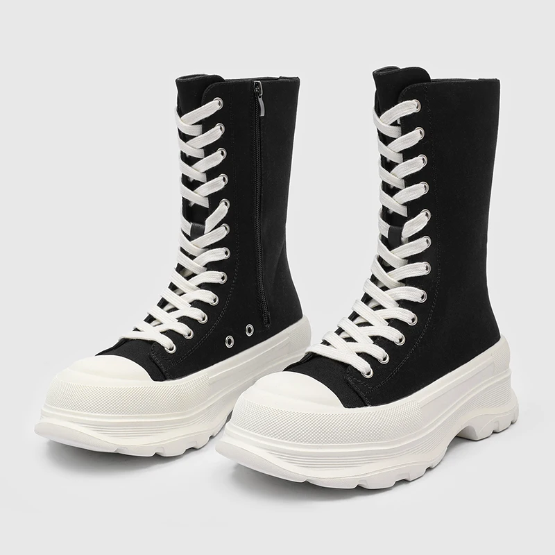 Classic Men Chelsea Boots Black Side Zipper American Casual High-top Lace-up Sneakers Luxury Casual Men Shoes Men Sizes 38-46
Classic Men Chelsea Boots Black Side Zipper American Casual High-top Lace-up Sneakers Luxury Casual Men Shoes Men Sizes 38-46