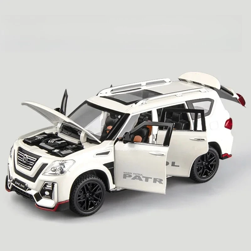 Металлическая модель внедорожника Nissan Patrol 1:24, литая под давлением, для мальчиков, с спортивным обвесом, 6 открывающихся дверей, A303
Металлическая модель внедорожника Nissan Patrol 1:24, литая под давлением, для мальчиков, с спортивным обвесом, 6 открывающихся дверей, A303