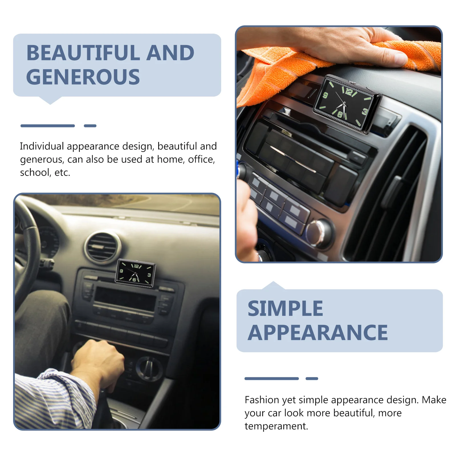 Car Dashboard Clock Mini Decorative Small Digital Adhesive Stylish Simple Square Analog Fluorescent Car Decor Home Office School
Car Dashboard Clock Mini Decorative Small Digital Adhesive Stylish Simple Square Analog Fluorescent Car Decor Home Office School