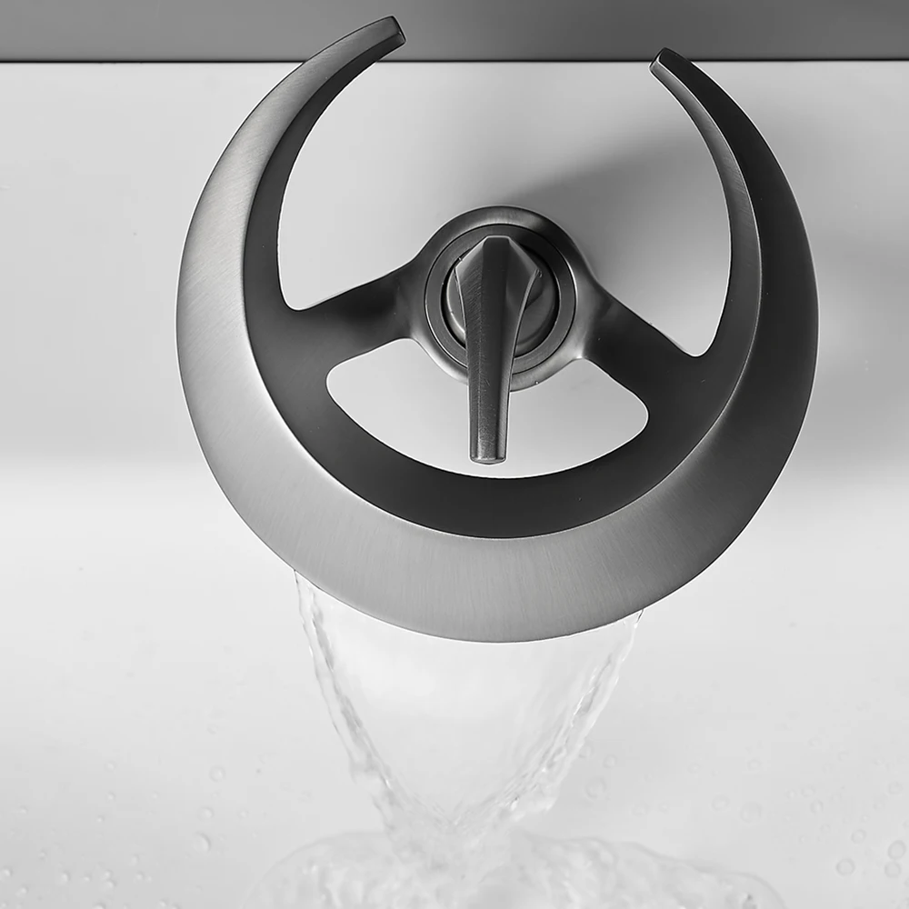 Black Bathroom Basin Taps Single Handle Waterfall Faucet Solid Brass Basin Mixer Taps Creative Hollowed Out Design Water Tap
Black Bathroom Basin Taps Single Handle Waterfall Faucet Solid Brass Basin Mixer Taps Creative Hollowed Out Design Water Tap