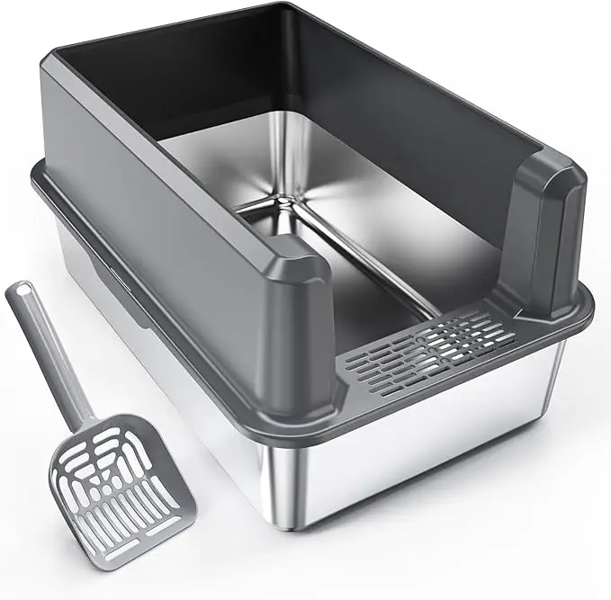 Ящик для кошачьего туалета из нержавеющей стали с внутренним пространством 20 л, полузакрытым дизайном и высоким барьером из АБС-пластика, вместимость 20 л
Ящик для кошачьего туалета из нержавеющей стали с внутренним пространством 20 л, полузакрытым дизайном и высоким барьером из АБС-пластика, вместимость 20 л