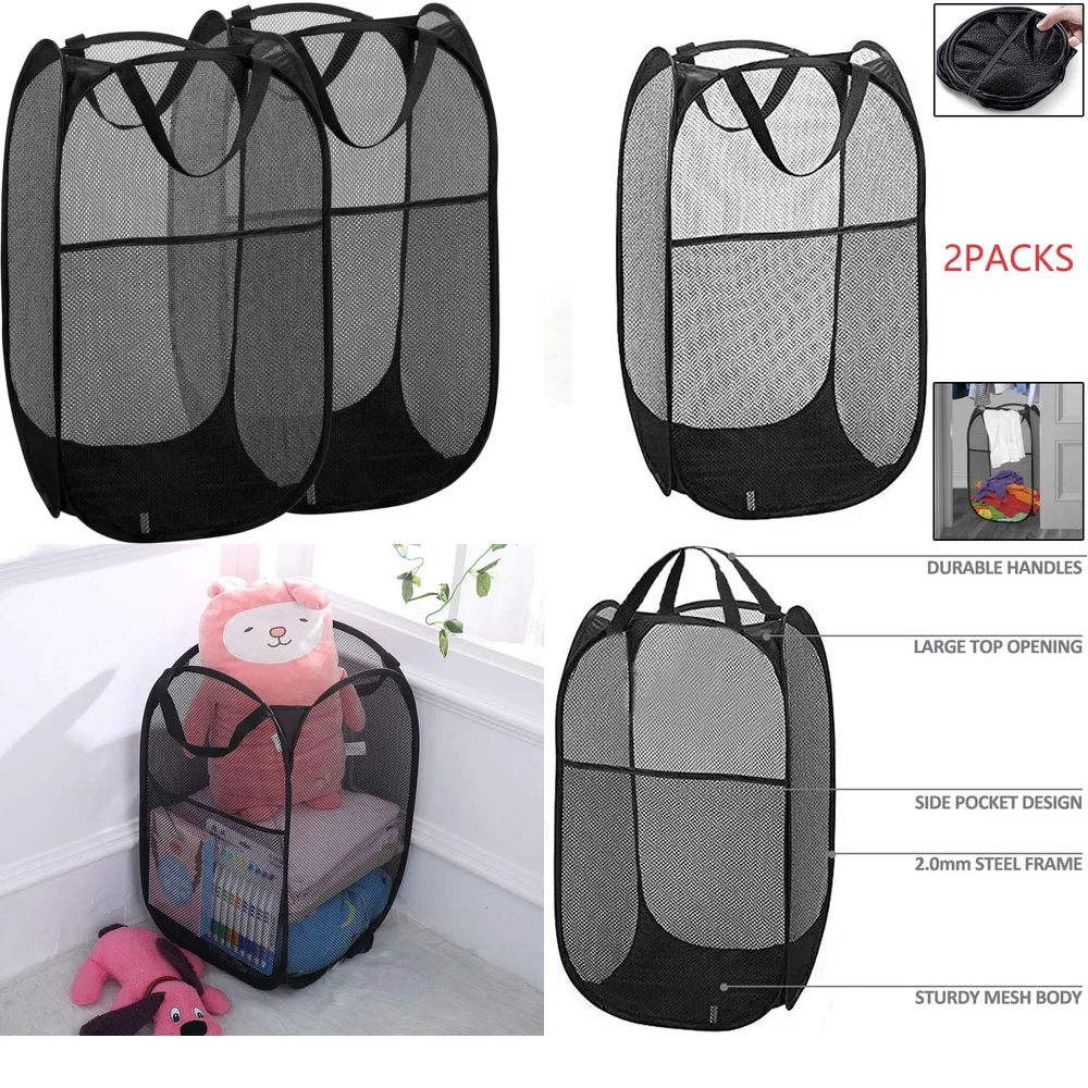 2 Pack Foldable Pop Up Laundry Bag Mesh Clothes Hamper for Washing Machine Portable Collapsible Laundry Basket Large Capacity
2 Pack Foldable Pop Up Laundry Bag Mesh Clothes Hamper for Washing Machine Portable Collapsible Laundry Basket Large Capacity