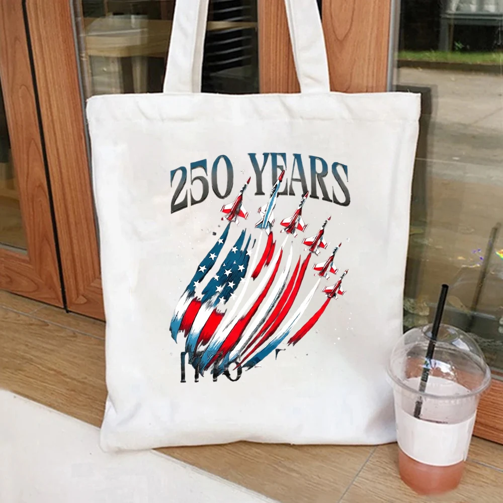 Christian Patriotic Tote Bag, Cross with American Flag and Crown of Thorns, 250 Years of Blessings Canvas Bag
Christian Patriotic Tote Bag, Cross with American Flag and Crown of Thorns, 250 Years of Blessings Canvas Bag