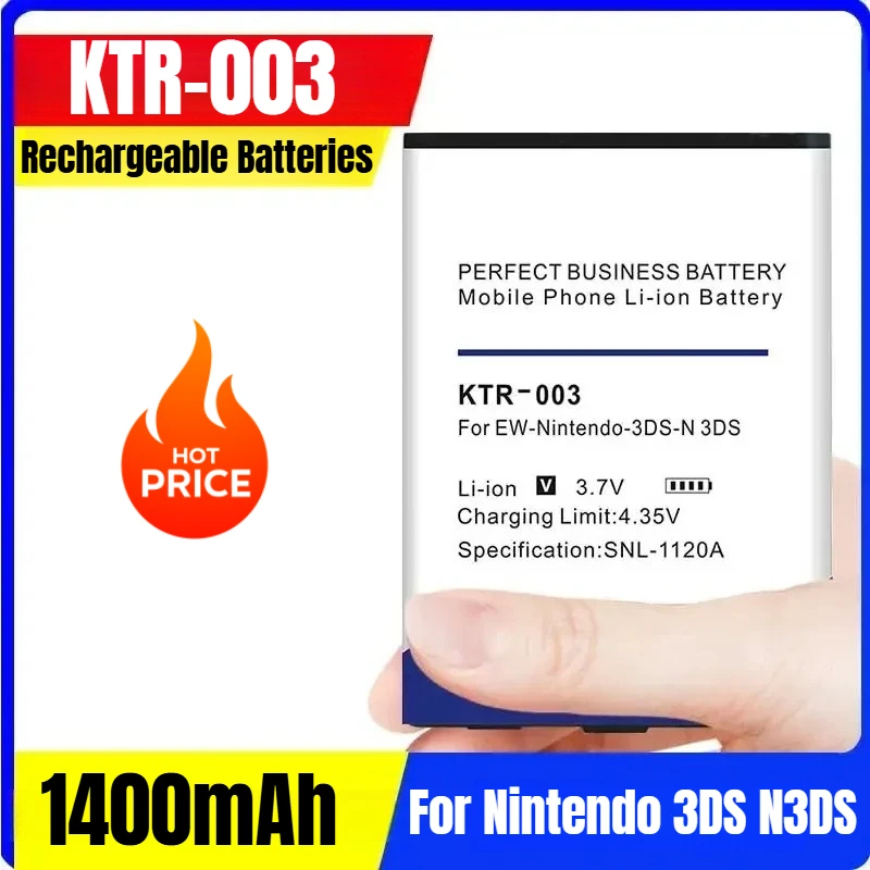 New 3.7V 1400mAh KTR-003 Rechargeable Batteries for Nintendo 3DS N3DS
New 3.7V 1400mAh KTR-003 Rechargeable Batteries for Nintendo 3DS N3DS