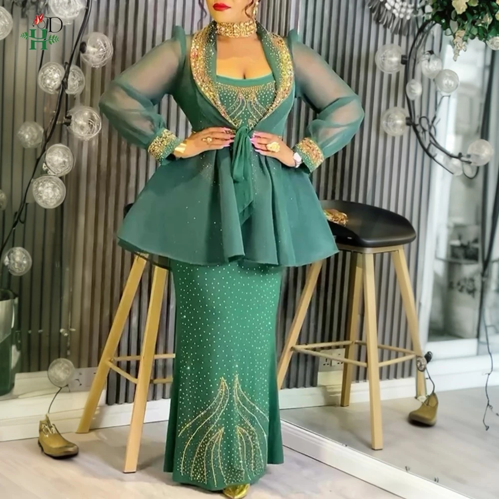 2026 New 2PCS Set Dashiki African Clothes for Women Diamond Evening Gown with Coat Plus Size Turkey Wedding Party Long Dresses
2026 New 2PCS Set Dashiki African Clothes for Women Diamond Evening Gown with Coat Plus Size Turkey Wedding Party Long Dresses