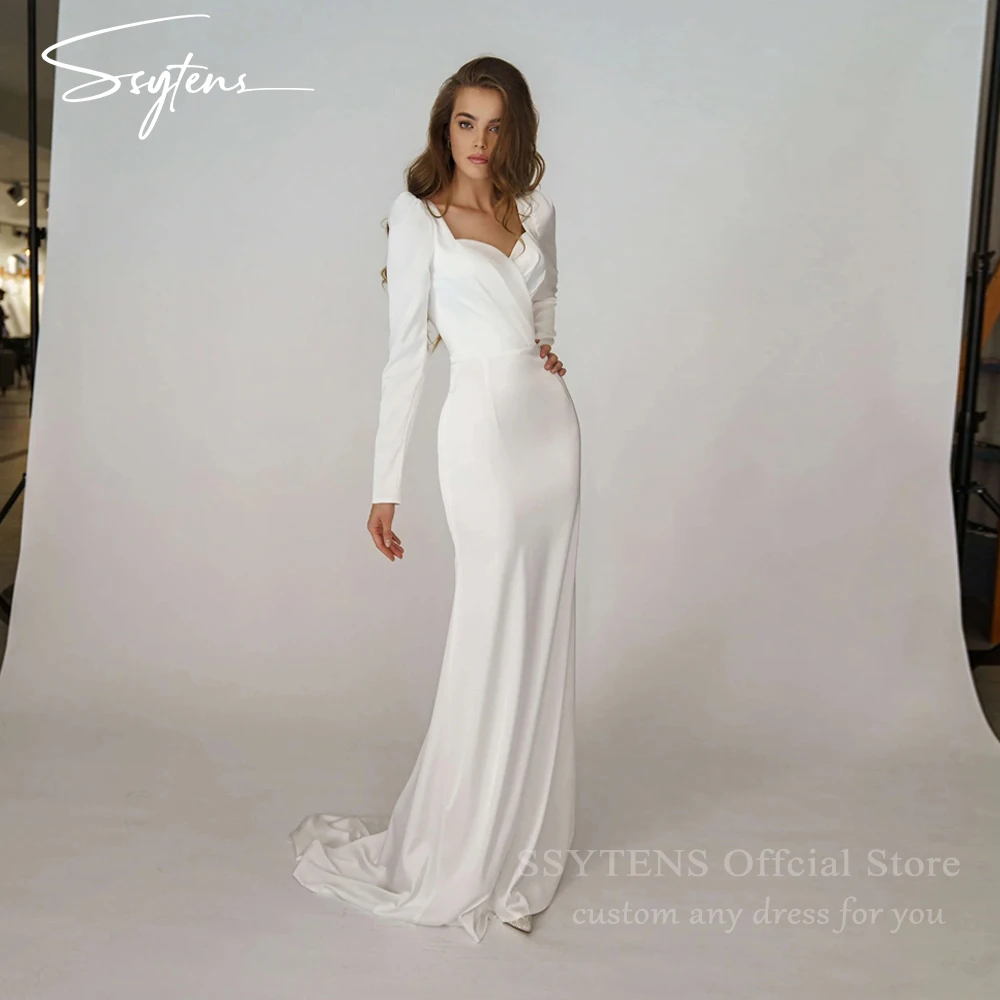 SSYTENS Elegant Mermaid Wedding Dresses Long Sleeves Satin Backless Bride Dress Wedding Party Gowns Custom Bespoke Bridal Dress
SSYTENS Elegant Mermaid Wedding Dresses Long Sleeves Satin Backless Bride Dress Wedding Party Gowns Custom Bespoke Bridal Dress