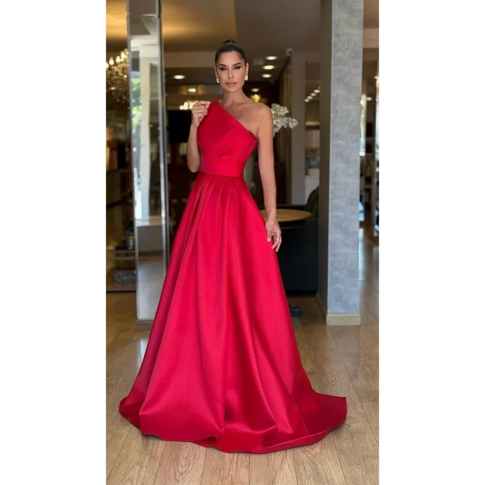 Customized Red A-line Formal Evening Dresses Sleeveless Backless Satin vestidos de noche Floor-Length Scalloped Neck Prom Gowns
Customized Red A-line Formal Evening Dresses Sleeveless Backless Satin vestidos de noche Floor-Length Scalloped Neck Prom Gowns