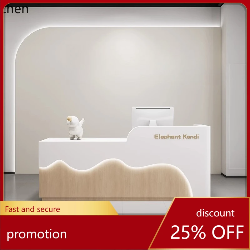 HXL Beauty Salon Front Desk Simple Company Reception Desk Lacquered Cashier Counter
HXL Beauty Salon Front Desk Simple Company Reception Desk Lacquered Cashier Counter