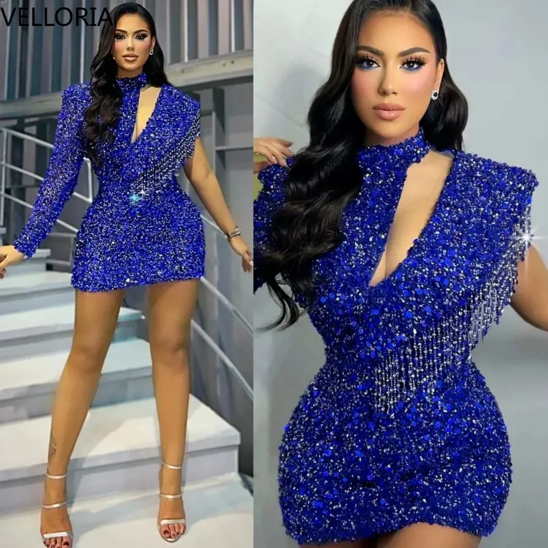 Royal Blue Sparkling Beaded Playsuit for Black Women Sexy V-Neck Short Sleeve Party Romper Mini Cocktail Jumpsuit Dress Custom
Royal Blue Sparkling Beaded Playsuit for Black Women Sexy V-Neck Short Sleeve Party Romper Mini Cocktail Jumpsuit Dress Custom