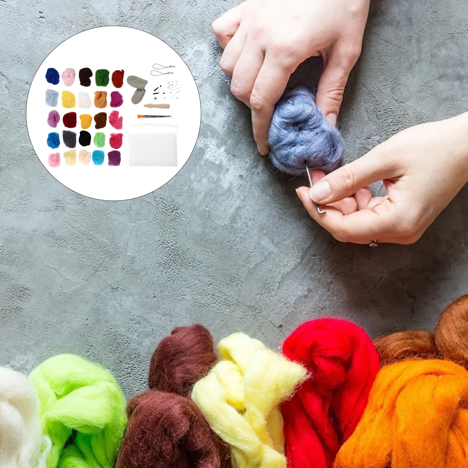 1Set DIY Needle Felting Kit Complete Wool Felting Supplies Craft Tools for Needle Punch Stitching Embroidery
1Set DIY Needle Felting Kit Complete Wool Felting Supplies Craft Tools for Needle Punch Stitching Embroidery