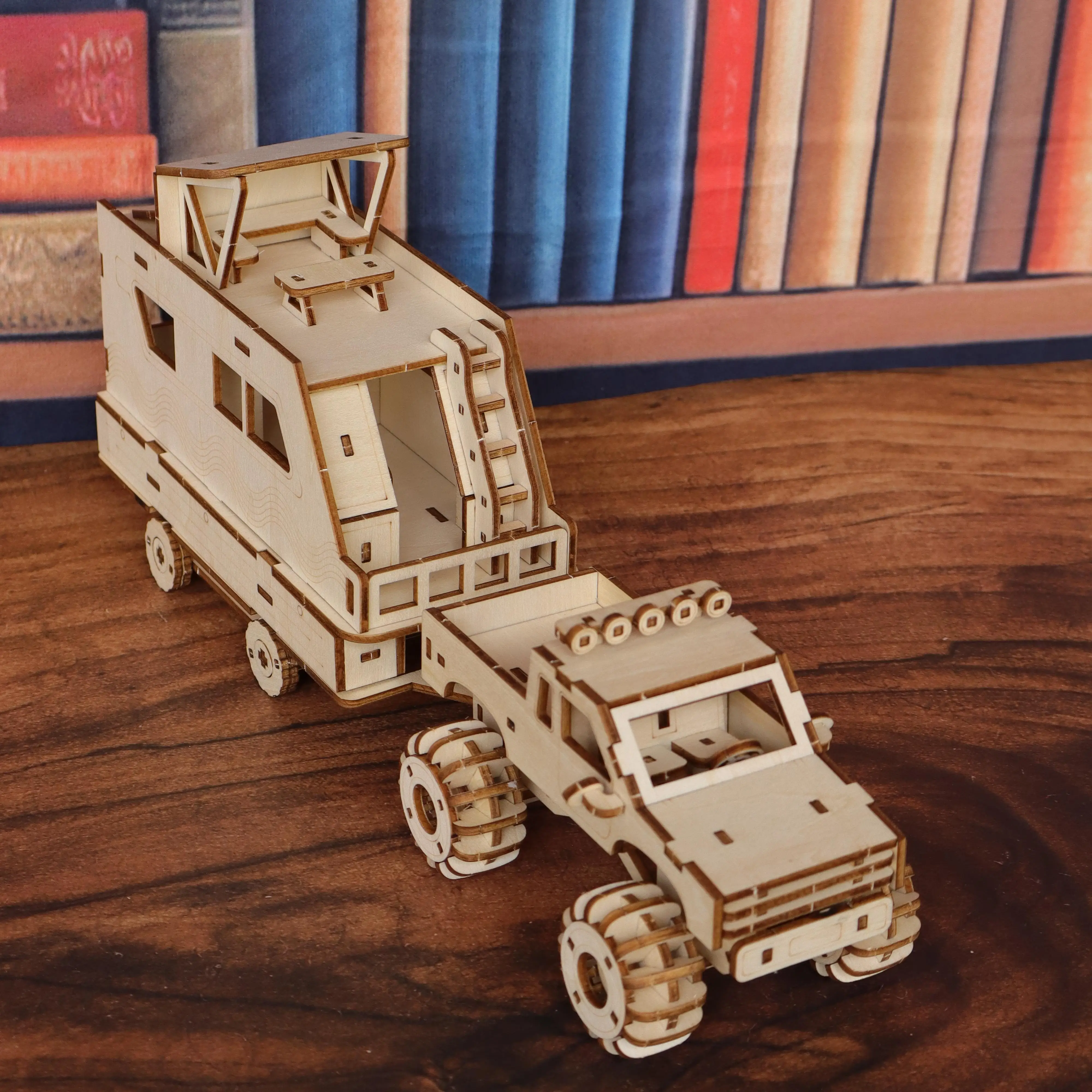 Wooden Off-Road Rv 3D Puzzle Model, Wooden Assembled Model with Pickup Truck with Rv, Outdoor Travel Rv Stereo Puzzle
Wooden Off-Road Rv 3D Puzzle Model, Wooden Assembled Model with Pickup Truck with Rv, Outdoor Travel Rv Stereo Puzzle