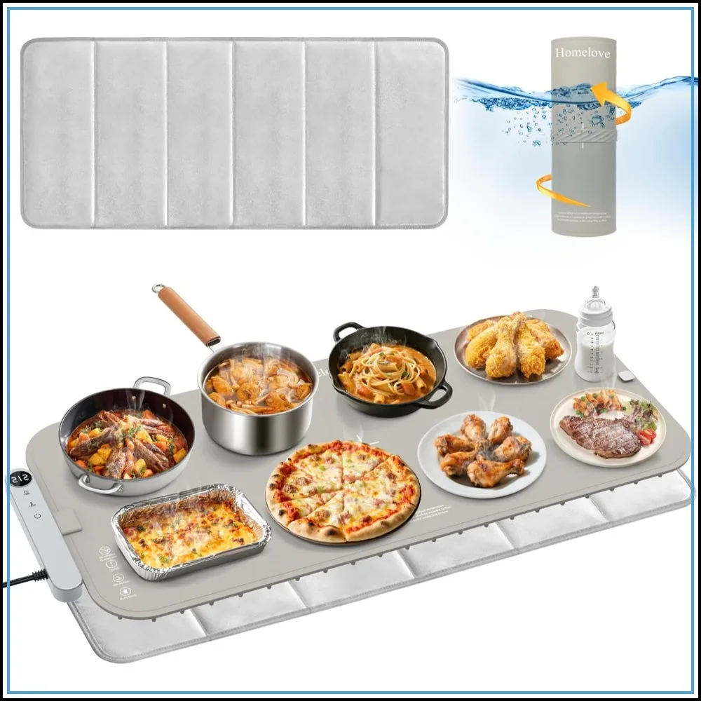 Electric Warming Tray with 7 Temperature Levels & 6-Hour Timer, Full Surface Heating, Waterproof & Dishwasher-Safe Food Warmer for Parties, Kitchen
Electric Warming Tray with 7 Temperature Levels & 6-Hour Timer, Full Surface Heating, Waterproof & Dishwasher-Safe Food Warmer for Parties, Kitchen