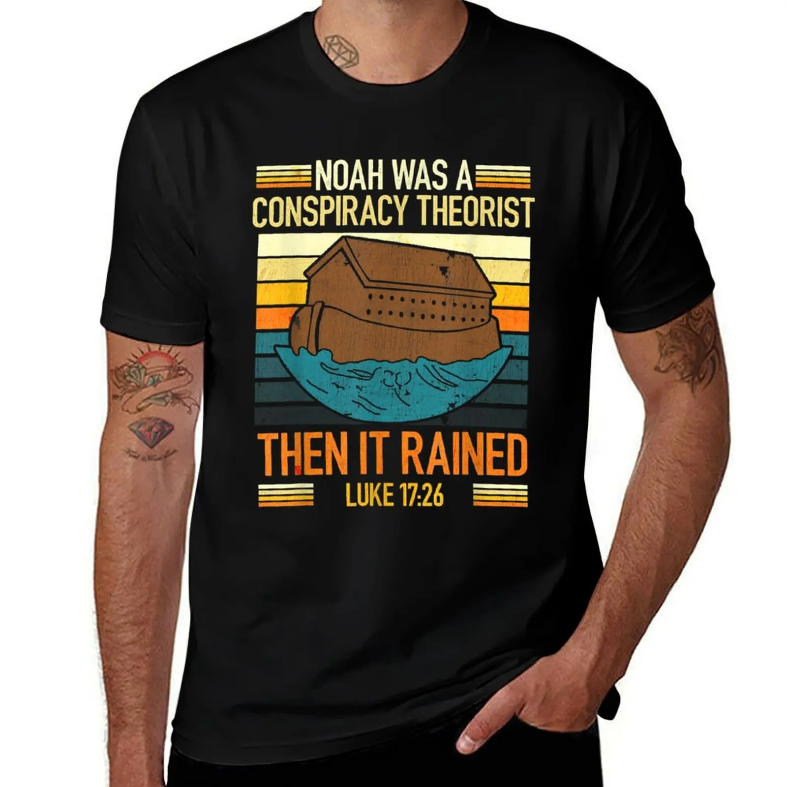 Vintage Retro-Noah Was A Conspiracy Theorist Then It Rained T-Shirt graphic shirts anime shirt t shirts for men cotton
Vintage Retro-Noah Was A Conspiracy Theorist Then It Rained T-Shirt graphic shirts anime shirt t shirts for men cotton