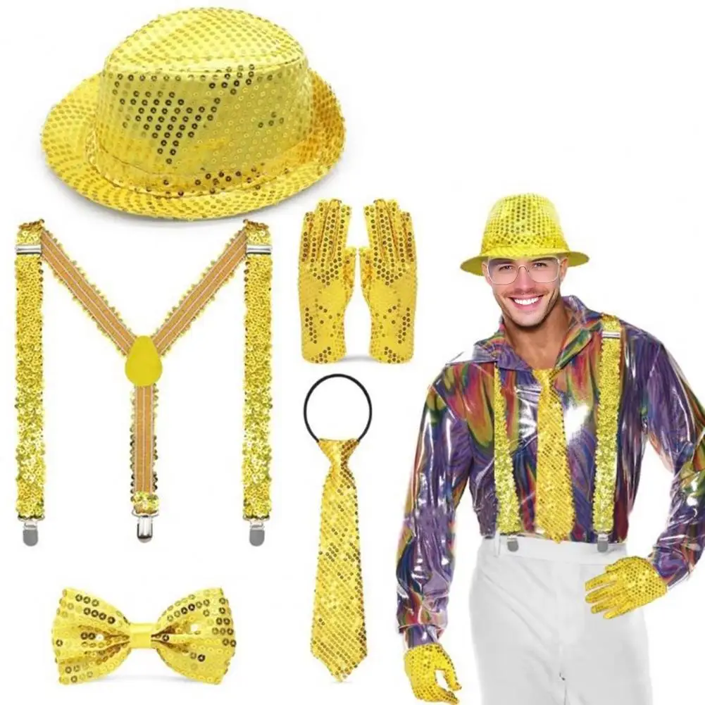 5 Pcs/Set 80s 90s Disco Accessories for Men Women Sequin Hat Harness Belt Gloves Bowtie Necktie Disco Costume Set for Carnival
5 Pcs/Set 80s 90s Disco Accessories for Men Women Sequin Hat Harness Belt Gloves Bowtie Necktie Disco Costume Set for Carnival
