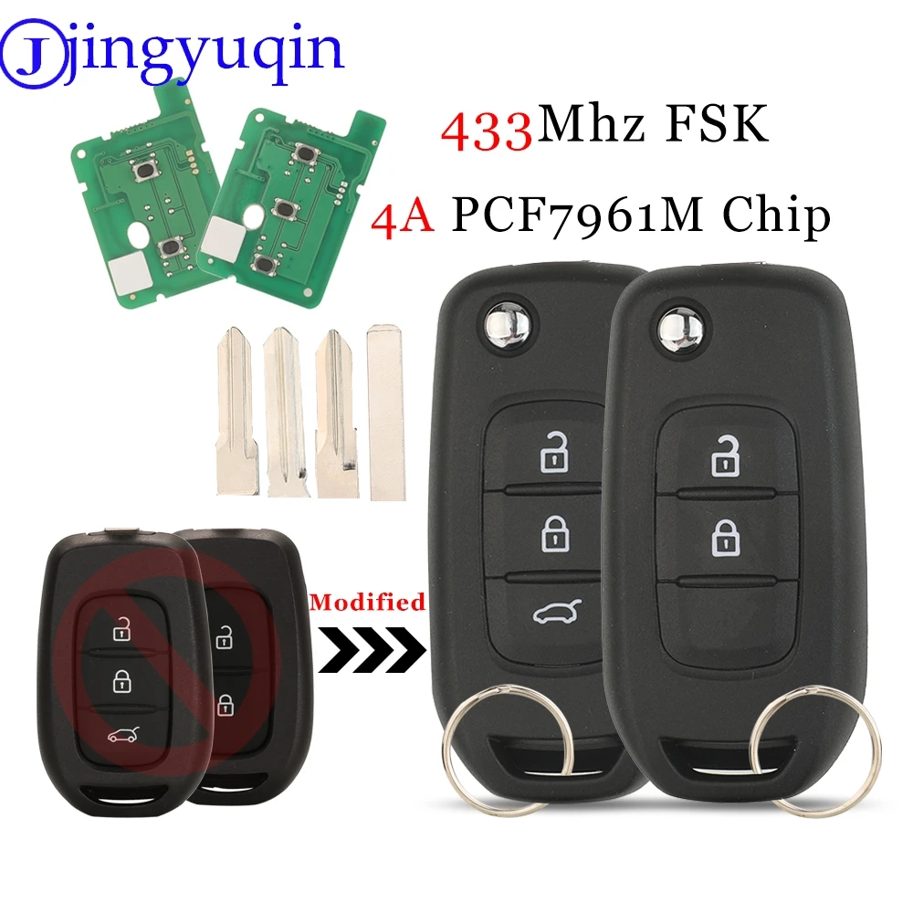 jingyuqin Flip Car Remote Key 4A 433MHz For Dacia Renault Sandero Logan Lodgy Dokker Clio4 Master3 Trafic Duster Vauxhall Vivaro
jingyuqin Flip Car Remote Key 4A 433MHz For Dacia Renault Sandero Logan Lodgy Dokker Clio4 Master3 Trafic Duster Vauxhall Vivaro