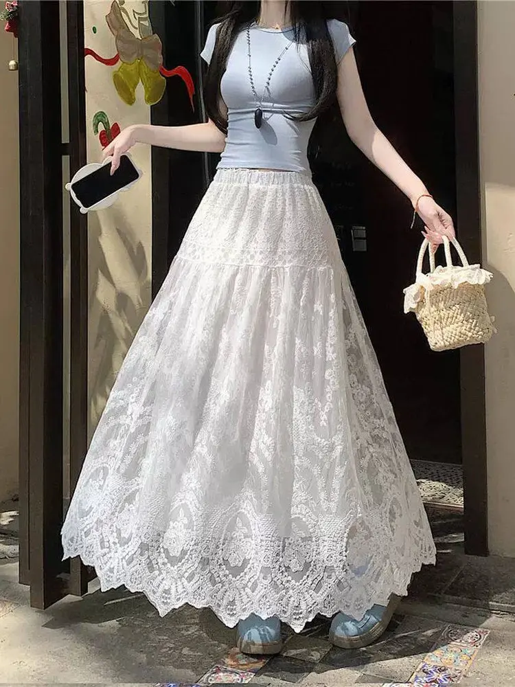 plus Size Women's High Waist Lace Hook Embellished A-Line Midi Skirt Casual Summer Fashion plus Size Clothing Shape
plus Size Women's High Waist Lace Hook Embellished A-Line Midi Skirt Casual Summer Fashion plus Size Clothing Shape